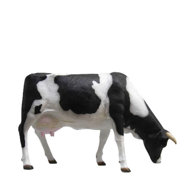 Large Holstein Cow Grazing Life Size Statue