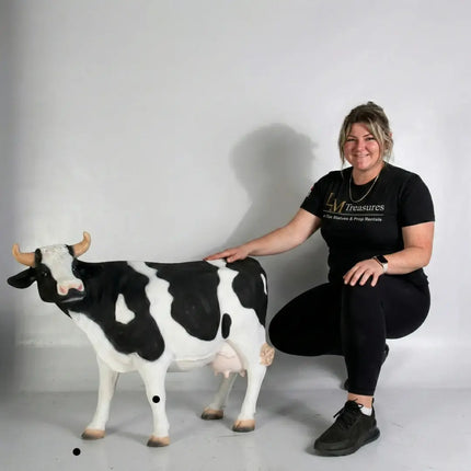 Small Holstein Cow Head Up Statue LM Treasures - H