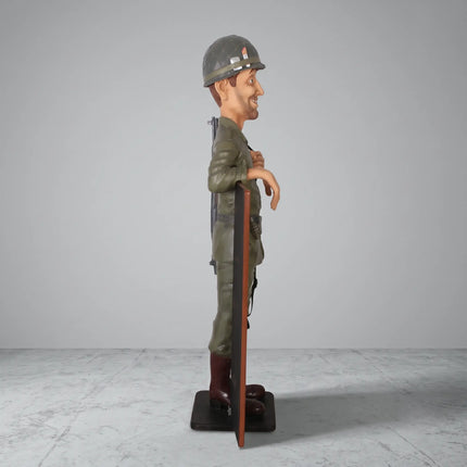 Soldier with Menu Board Life Size Statue