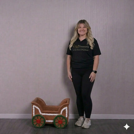 Small Gingerbread Cart Photo Op Statue LM Treasures - H