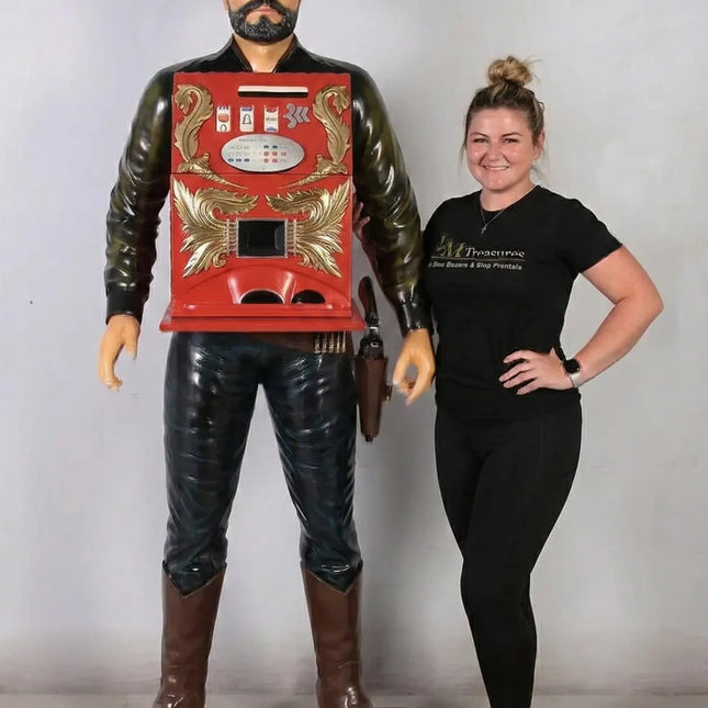 Cowboy Slot Machine Cabinet Life Size Statue