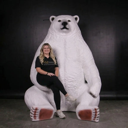 Jumbo Polar Bear Life Size Statue