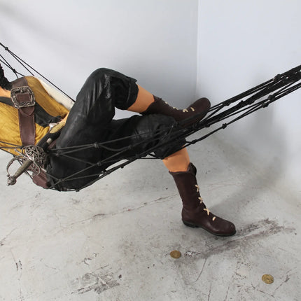 Pirate Hanging in Hammock Life Size Statue LM Treasures - H