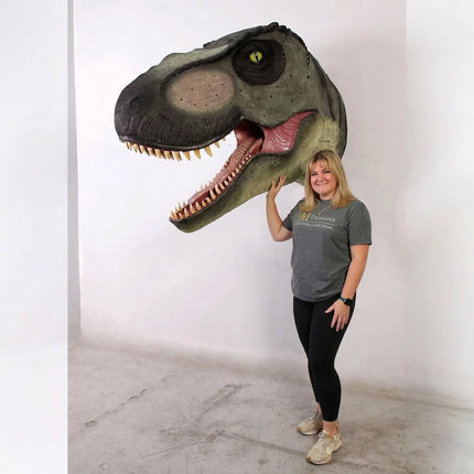 T-Rex Dinosaur Head Jumbo Life Size Statue LM Treasures - H