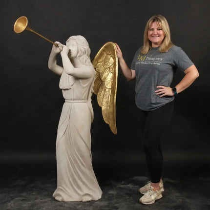 Angel With Trumpet Life Size Statue LM Treasures - H