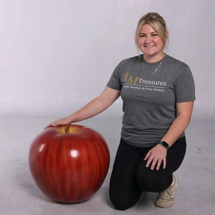Medium Blush Red Apple Over Sized Statue