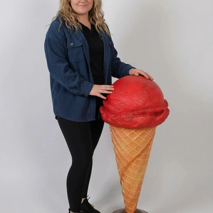 One Scoop Strawberry Ice Cream Over Sized Statue