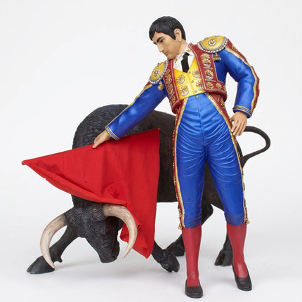 Bull Fighter Flag Life Size Statue