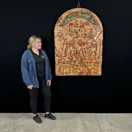 Egyptian Hieroglyphic Plaque Life Size Statue