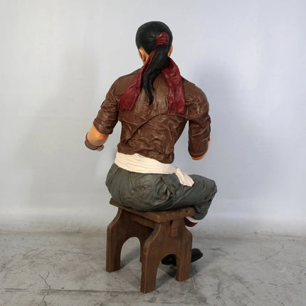 Sitting Pirate Carlos Life Size Statue