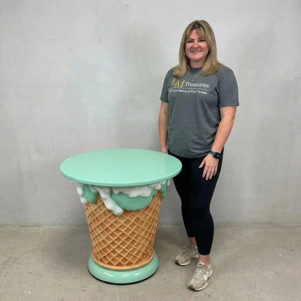 Mint Green Ice Cream Table Statue LM Treasures - H
