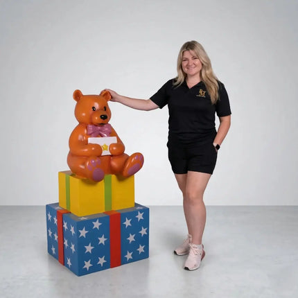 Presents with Bear Life Size Statue LM Treasures - H