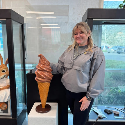 Small Chocolate Soft Serve Ice Cream Table Top Statue