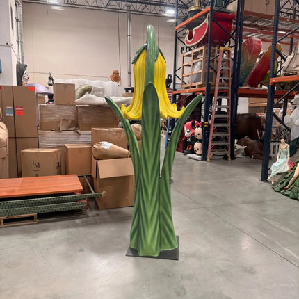 Giant Yellow Flower on Metal Plate Statue LM Treasures - T
