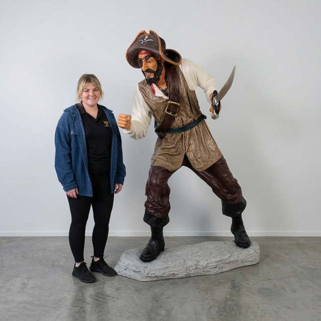 Pirate Captain One Eye Life Size Statue LM Treasures - H