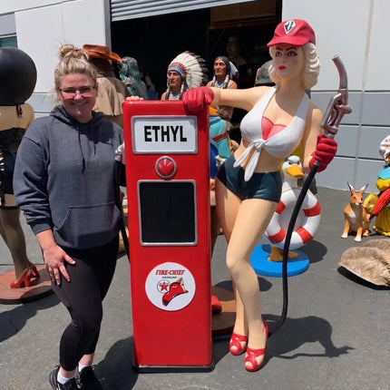 Vintage Gas Attendant Pin-Up Statue Life Size Statue LM Treasures - A