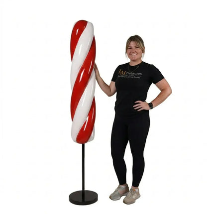 Twist Red and White Popsicle Candy Over Sized Statue LM Treasures - H