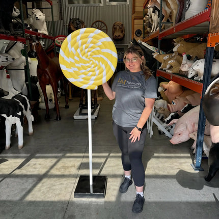 Yellow Swirl Lollipop Over Sized Statue LM Treasures - H