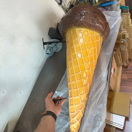 Hanging One Scoop Chocolate Ice Cream Over Sized Statue