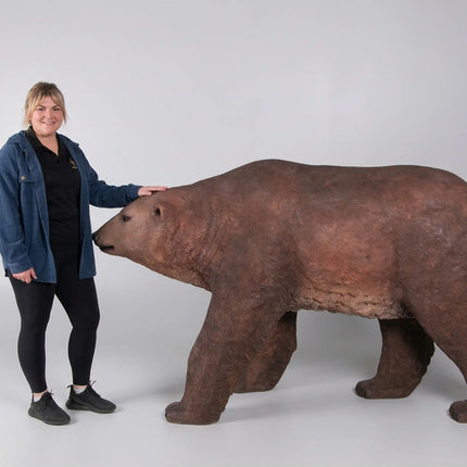 Brown Grizzly Bear Walking Life Size Statue LM Treasures - H