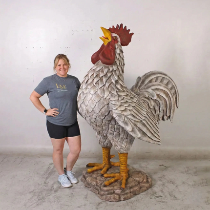 Large White Rooster Life Size Statue LM Treasures - H