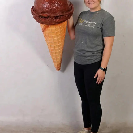Hanging One Scoop Chocolate Ice Cream Over Sized Statue LM Treasures - H