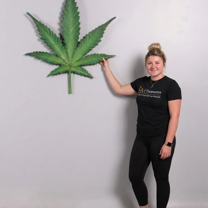 Cannabis Marijuana Weed Leaf Wall Decor Statue LM Treasures - H