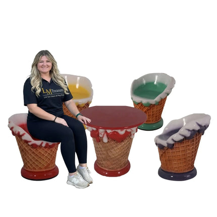 Ice Cream Table And Chairs Set Over Sized Statue