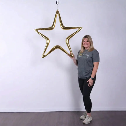 Hanging Gold Christmas Star Statue LM Treasures - H