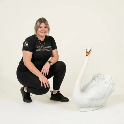 Small Swan Life Size Statue LM Treasures - H