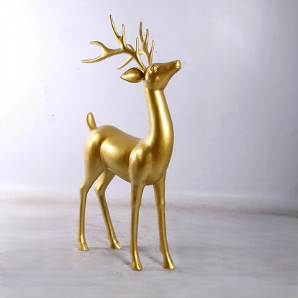 Gold Reindeer Standing Life Size Statue LM Treasures - H