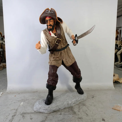 Pirate Captain One Eye Life Size Statue LM Treasures - H