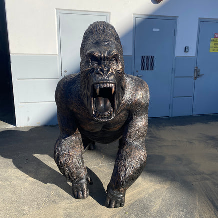 Pre-Owned Bronzed Color Gorilla Life Size Statue - LM Treasures 
