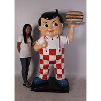 Boy Holding Hamburger Life Size Statue - LM Treasures 