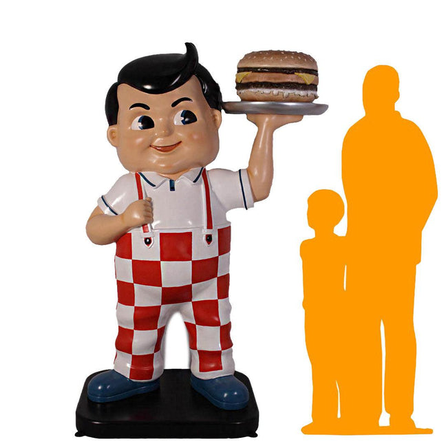 Boy Holding Hamburger Life Size Statue - LM Treasures 