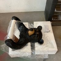 Black Bear Toilet Paper Holder Statue