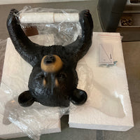 Black Bear Toilet Paper Holder Statue - LM Treasures 
