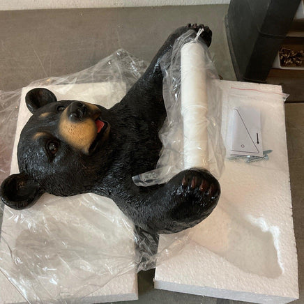 Black Bear Toilet Paper Holder Statue - LM Treasures 