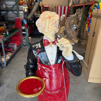 Aged Connoisseur Butler Life Size Statue