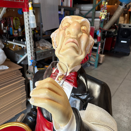 Aged Connoisseur Butler Life Size Statue