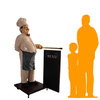 Chef With Rolling Menu Board Life Size Statue - LM Treasures 