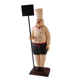 Pizza Chef With Menu Board Over Sized Statue - LM Treasures 