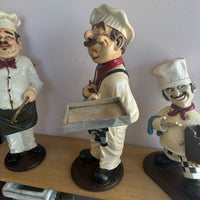Set of 3 Small Chef Cook Statues - LM Treasures 