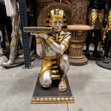 Egyptian Kneeling King Tut Table Life Size Statue LM Treasures - H