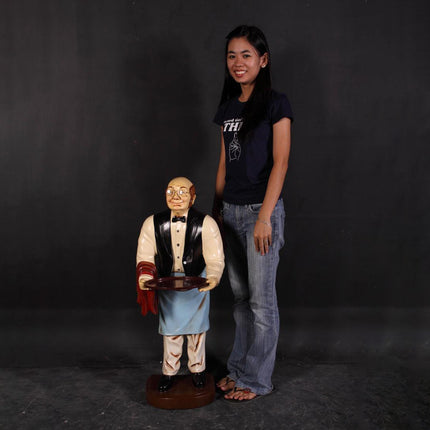Small Old Man Butler Statue