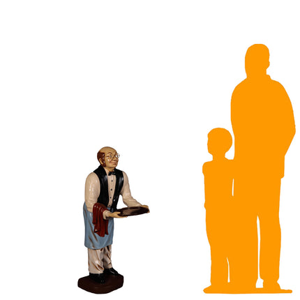 Small Old Man Butler Statue