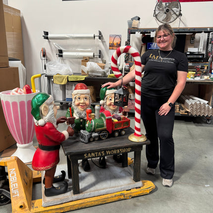 Three Elves in Santa's Workshop Statue LM Treasures - A