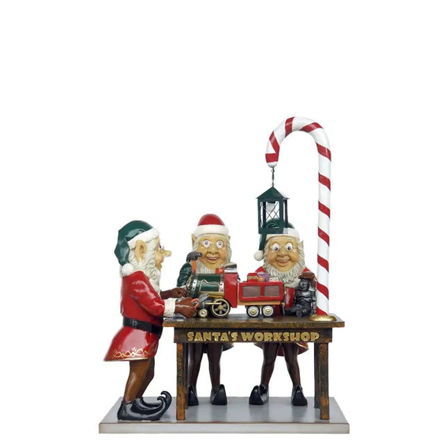 Three Elves in Santa's Workshop Statue LM Treasures - A