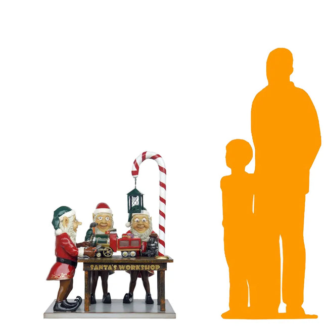 Three Elves in Santa's Workshop Statue LM Treasures - A
