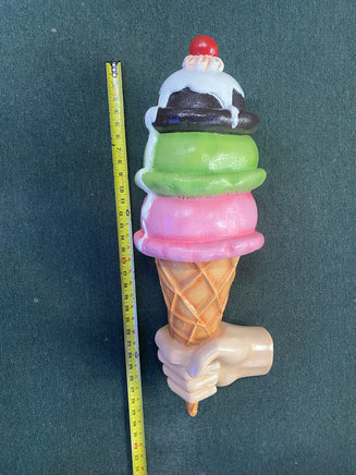 Three Scoop Ice Cream In Hand Over Sized Statue - LM Treasures 